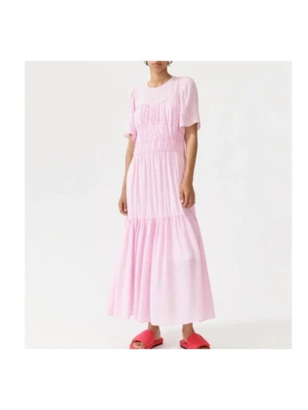 NEW Baum und Pferdgarten Anissa Maxi Dress Soft Pink Cottagecore Twee Womens M
